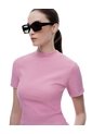 Camiseta Crop Slim Algodón Rosada Mujer Rosa de Gef