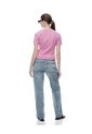 Camiseta Crop Slim Algodón Rosada Mujer Rosa de Gef