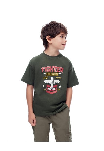 Camiseta Manga Corta Regular Algodón Verde Niño Verde