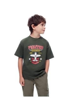 Camiseta Manga Corta Regular Algodón Verde Niño Verde