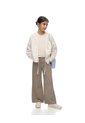 Pantalón Loose Tiro Medio Algodón Café Niña Cafe de Gef