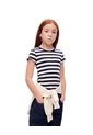 Camiseta Slim Algodón Rayas Niña Azul de Gef