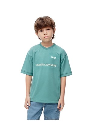Camiseta Regular Azul Estampado Niño Azul