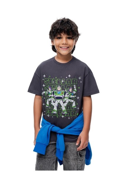 Camiseta Regular Toy Story 5 Gris Niño Gris