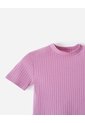 Camiseta Crop Slim Algodón Rosada Mujer Rosa de Gef
