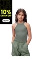 Camiseta Crop Slim Verde Niña Verde de Gef