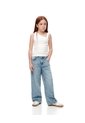 Jean Wide Leg Tiro Medio índigo Medio Niña Azul Oscuro de Gef