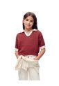 Polo Regular Tejido De Punto Roja Niña Rosa de Gef