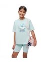 Camiseta + Biker Algodón Azul Niña Azul de Gef