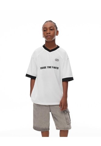Camiseta Oversize Blanca Estampada Niño Blanco Gef