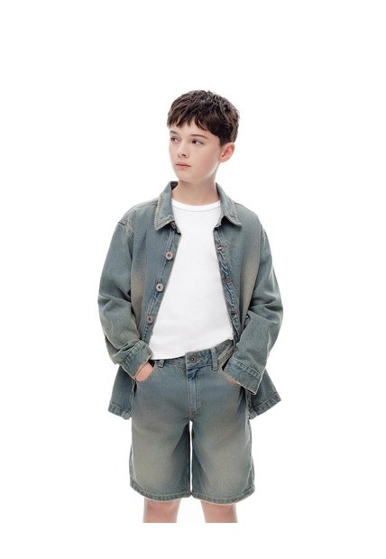 Bermuda Denim Regular índigo Medio Niño Azul Oscuro