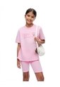 Camiseta + Biker Algodón Rosado Niña Rosa de Gef