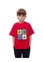Camiseta Regular Algodón Estampada Navidad Niño Rojo de Gef