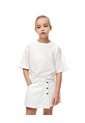Falda Short Denim Blanca Niña Blanco de Gef