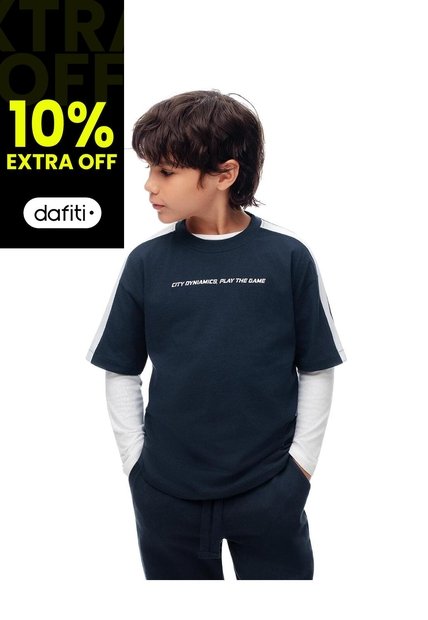 Camiseta Regular Azul Niño Azul