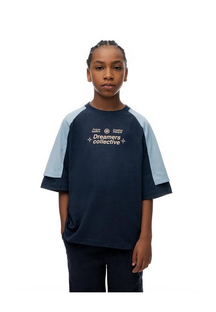 Camiseta Regular Estampada Niño Azul
