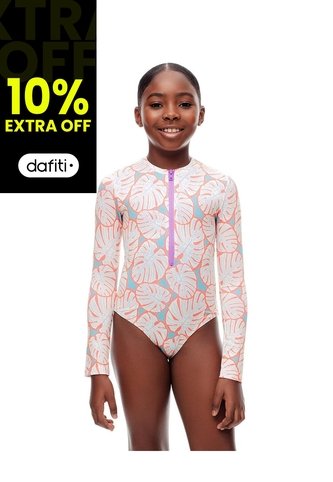 Vestido De Baño Maga Larga Estampado Niña Verde Gef