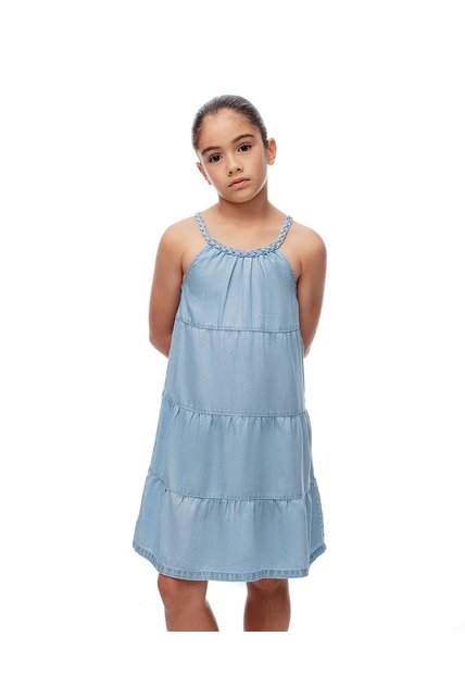 Vestido Corto Bloques índigo Niña Azul Oscuro