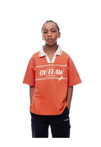 Polo Oversize Algodón Naranja Estampada Niño Naranja Gef