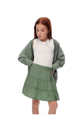 Falda Tiro Medio Capas Verde Niña Verde