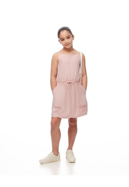 Vestido Corto Rosado Niña Rosa