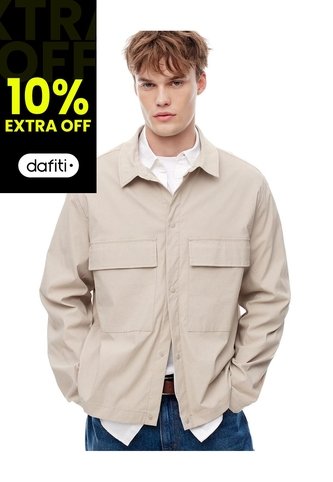 Chaqueta Overshirt Habano Hombre Marron Gef