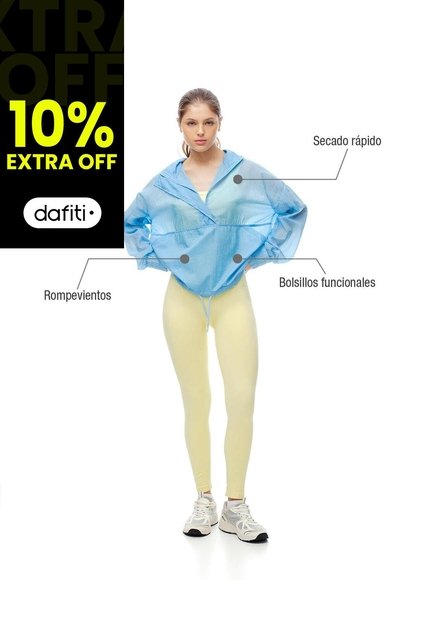 Chaqueta Rompevientos Oversize Azul Mujer Azul