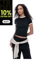 Camiseta Slim Negra Mujer Negro de Gef