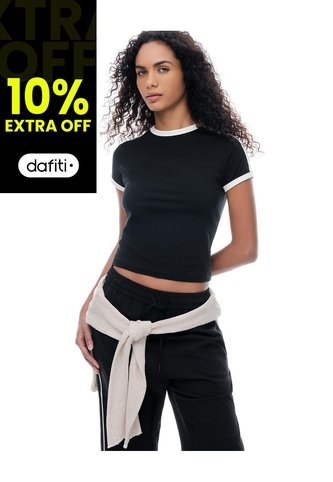 Camiseta Slim Negra Mujer Negro Gef