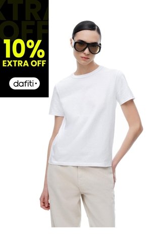 Camiseta Manga Corta Regular Blanca Mujer Blanco Gef