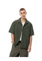 Camisa Manga Corta Oversize Algodón Verde Hombre Verde de Gef