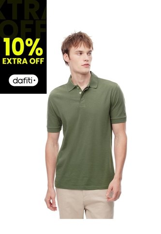 Polo Slim Algodón Verde Hombre Verde Gef