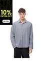 Camisa Manga Larga Oversize Algodón Cuadros Hombre Azul de Gef