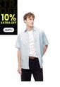 Camisa Manga Corta Regular Algodón Azul Hombre Azul de Gef