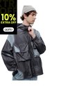 Chaqueta Liviana Utilitaria Estampada Hombre Gris de Gef