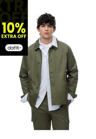 Chaqueta Overshirt Regular Liviana Verde Oliva Hombre Verde Gef