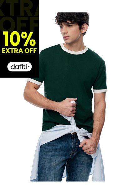 Camiseta Regular Verde Hombre Verde