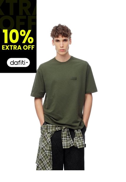 Camiseta Regular Algodón Verde Hombre Verde