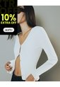 Suéter Slim Rib Blanco Mujer Blanco de Gef
