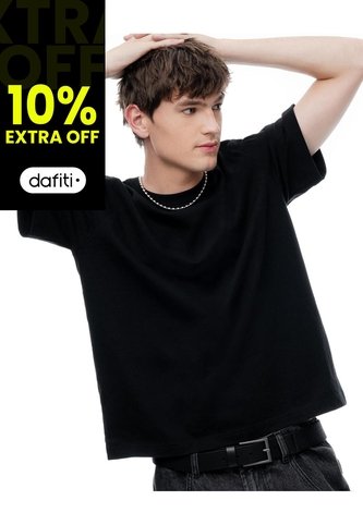 Camiseta Regular Manga Corta Negra Hombre Negro Gef
