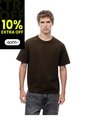 Camiseta Manga Corta Oversize Algodón Café Hombre Cafe de Gef