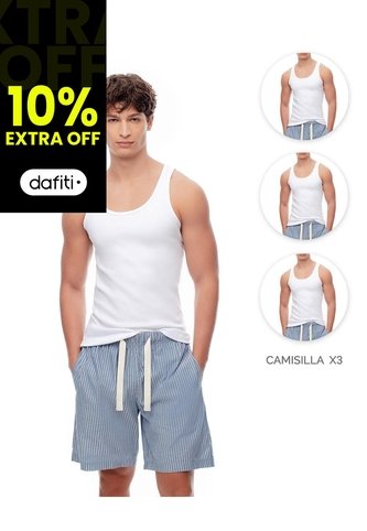 Camisilla Slim Algodón X3unds Blanca Hombre Blanco Gef