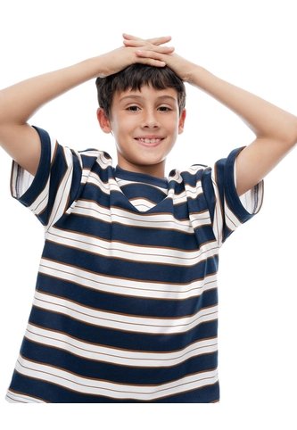 Camiseta Regular Manga Corta Azul Rayas Niño Azul Gef