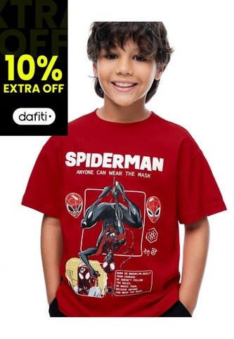 Camiseta Regular Spiderman Roja Niño Rojo Gef