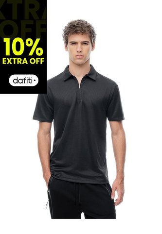 Polo Deportiva Secado Rápido Negro Hombre Negro Gef