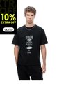 Camiseta Regular Manga Corta Negra Hombre Negro de Gef