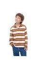 Camibuzo Tipo Polo Regular Algodón Rayas Niño Cafe de Gef