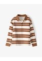 Camibuzo Tipo Polo Regular Algodón Rayas Niño Cafe de Gef