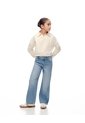 Jean Straight Tiro Alto Algodón índigo Medio Niña Azul Oscuro de Gef