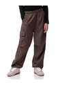 Jogger Cargo Tiro Medio Café Niña Cafe de Gef